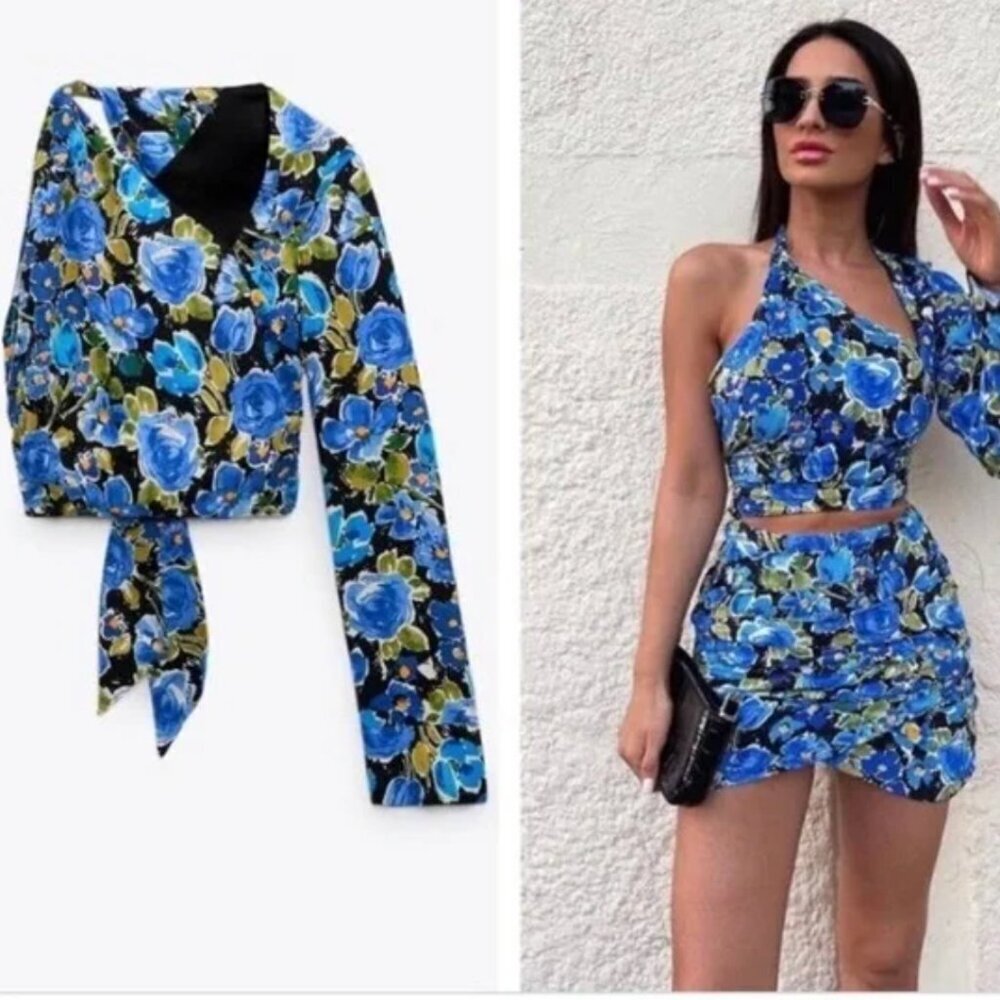 NWT Zara Floral One Shoulder  Top